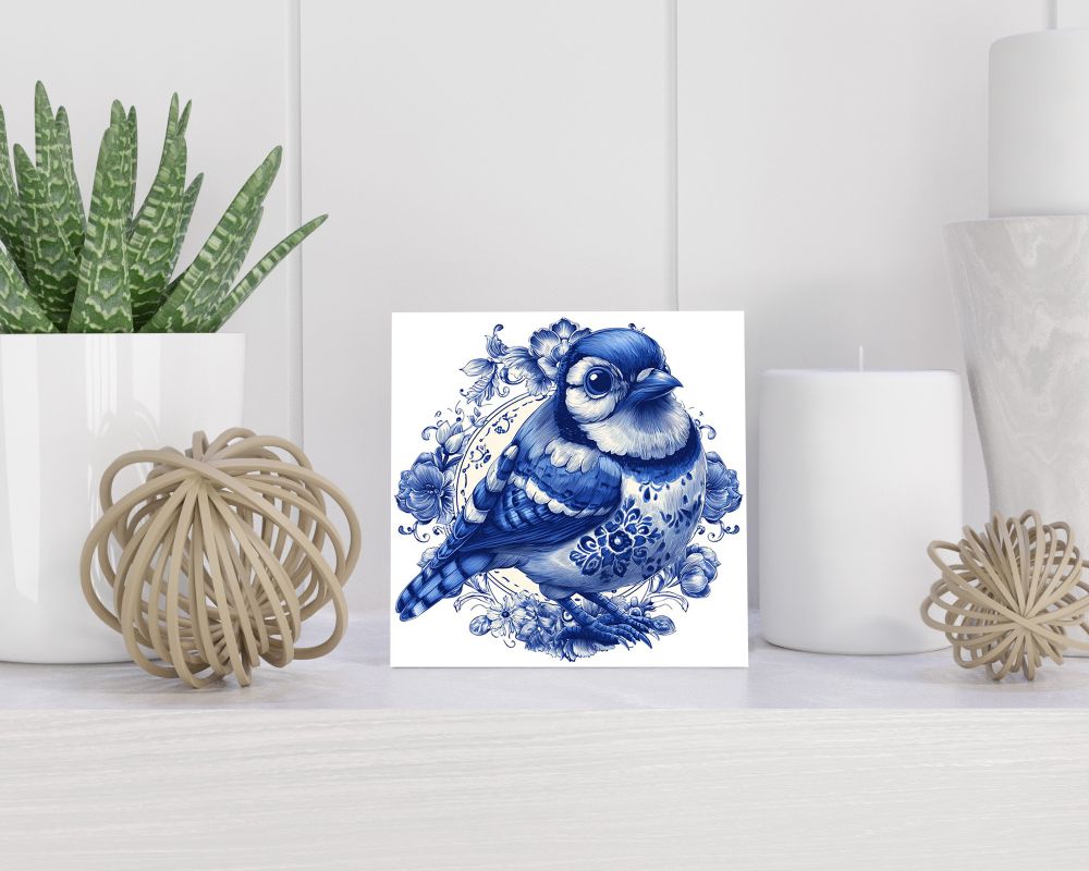 Tegel 15X15 Cm Met Delfts Blauw Cadeau Decoratie | Tegeltjes Met Tekst | Tegeltjes Met Spreuken | Collega | Oma | Opa | Pensioen | Mama | Papa | Vriend Tegel 15x15 cm Delfts blauw