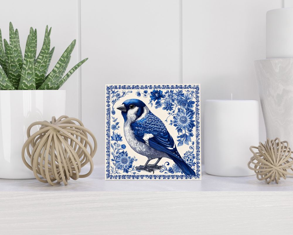 Tegel 15X15 Cm Met Delfts Blauw Cadeau Decoratie | Tegeltjes Met Tekst | Tegeltjes Met Spreuken | Collega | Oma | Opa | Pensioen | Mama | Papa | Vriend Tegel 15x15 cm Delfts blauw