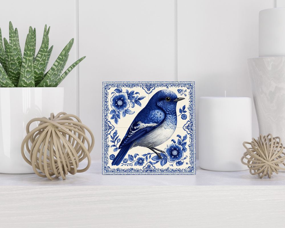 Tegel 15X15 Cm Met Delfts Blauw Cadeau Decoratie | Tegeltjes Met Tekst | Tegeltjes Met Spreuken | Collega | Oma | Opa | Pensioen | Mama | Papa | Vriend Tegel 15x15 cm Delfts blauw