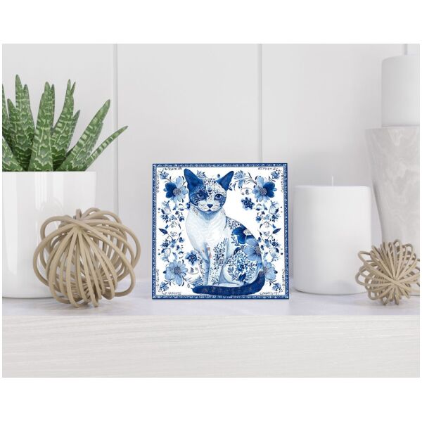 Tegel 15X15 Cm Met Delfts Blauw Cadeau Decoratie | Tegeltjes Met Tekst | Tegeltjes Met Spreuken | Collega | Oma | Opa | Pensioen | Mama | Papa | Vriend Tegel 15x15 cm Delfts blauw