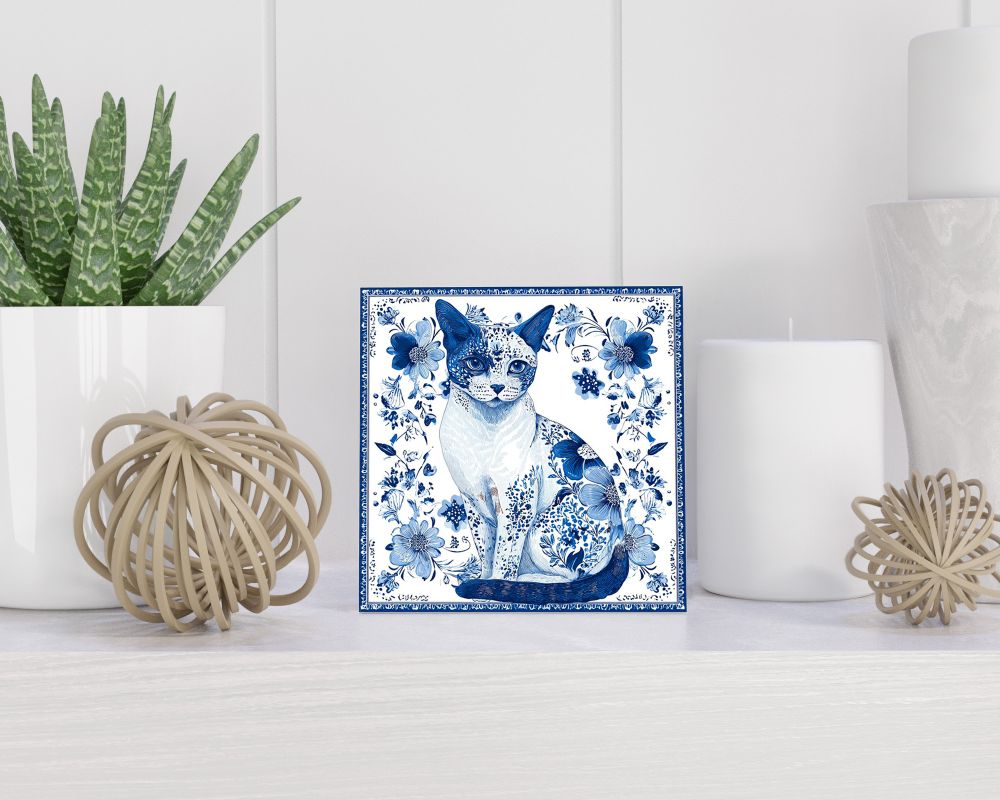 Tegel 15X15 Cm Met Delfts Blauw Cadeau Decoratie | Tegeltjes Met Tekst | Tegeltjes Met Spreuken | Collega | Oma | Opa | Pensioen | Mama | Papa | Vriend Tegel 15x15 cm Delfts blauw