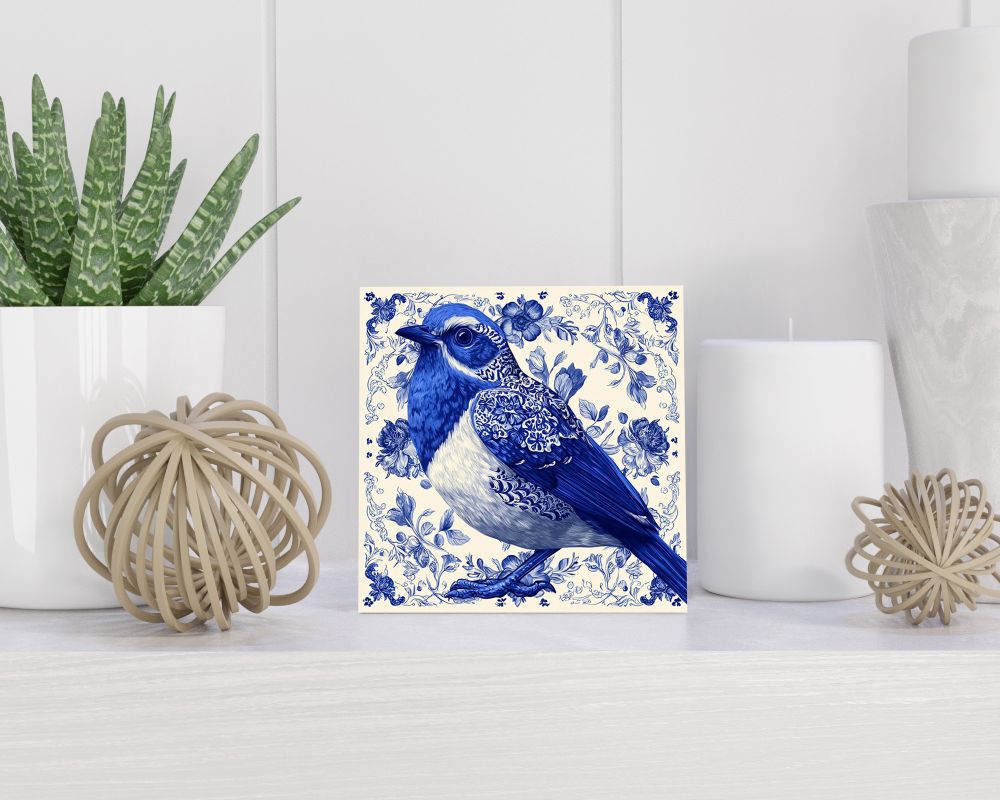 Tegel 15X15 Cm Met Delfts Blauw Cadeau Decoratie | Tegeltjes Met Tekst | Tegeltjes Met Spreuken | Collega | Oma | Opa | Pensioen | Mama | Papa | Vriend Tegel 15x15 cm Delfts blauw