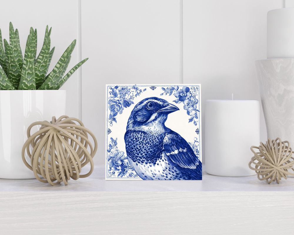 Tegel 15X15 Cm Met Delfts Blauw Cadeau Decoratie | Tegeltjes Met Tekst | Tegeltjes Met Spreuken | Collega | Oma | Opa | Pensioen | Mama | Papa | Vriend Tegel 15x15 cm Delfts blauw
