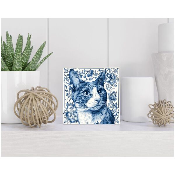 Tegel 15X15 Cm Met Delfts Blauw Cadeau Decoratie | Tegeltjes Met Tekst | Tegeltjes Met Spreuken | Collega | Oma | Opa | Pensioen | Mama | Papa | Vriend Tegel 15x15 cm Delfts blauw