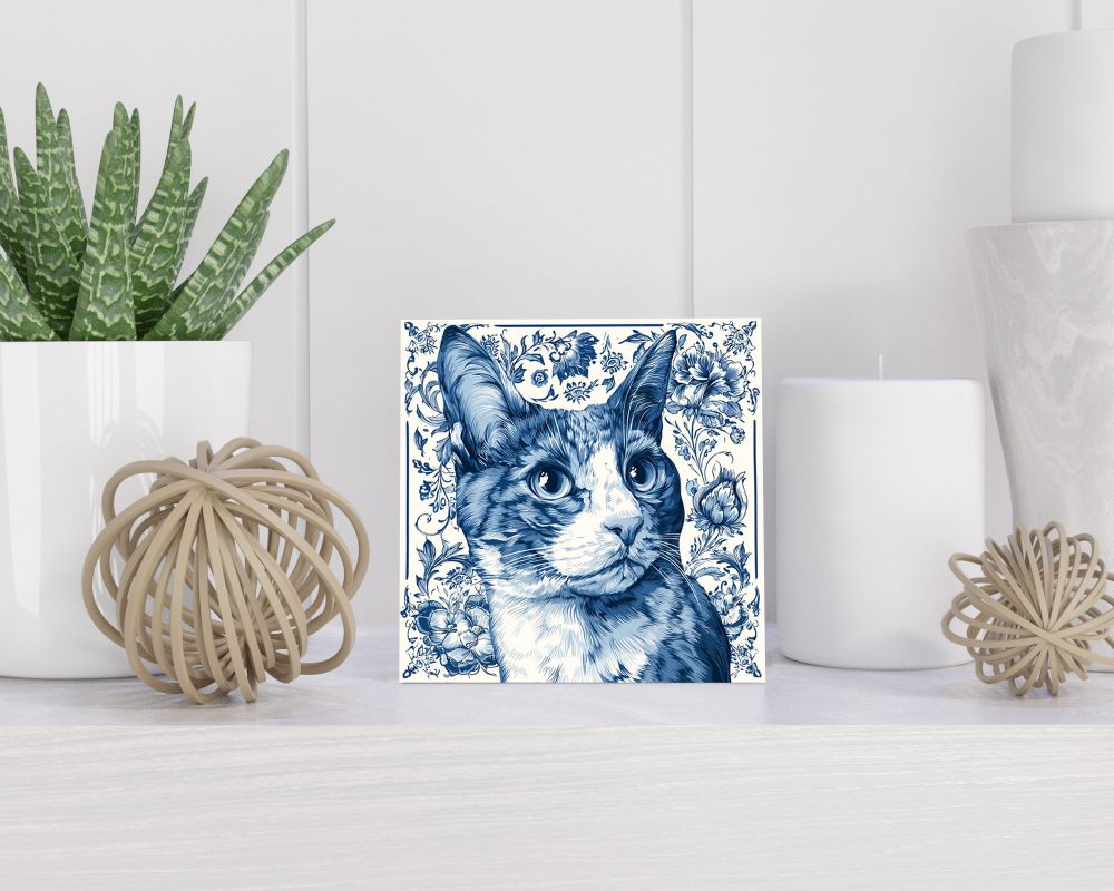 Tegel 15X15 Cm Met Delfts Blauw Cadeau Decoratie | Tegeltjes Met Tekst | Tegeltjes Met Spreuken | Collega | Oma | Opa | Pensioen | Mama | Papa | Vriend Tegel 15x15 cm Delfts blauw
