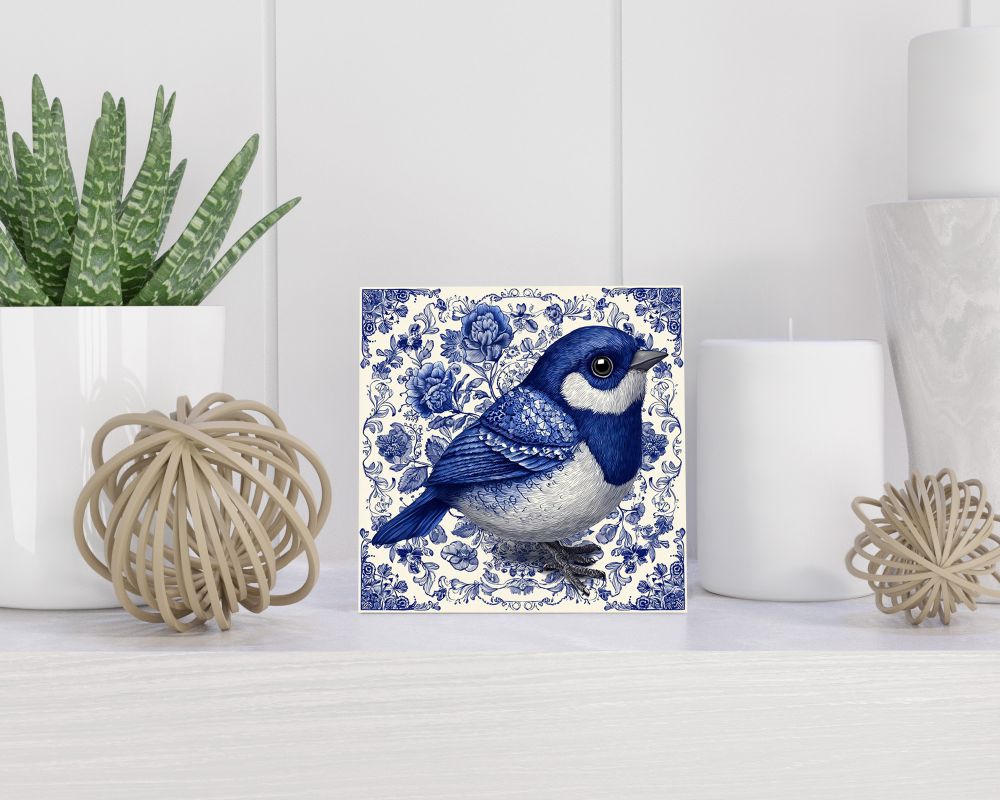 Tegel 15X15 Cm Met Delfts Blauw Cadeau Decoratie | Tegeltjes Met Tekst | Tegeltjes Met Spreuken | Collega | Oma | Opa | Pensioen | Mama | Papa | Vriend Tegel 15x15 cm Delfts blauw