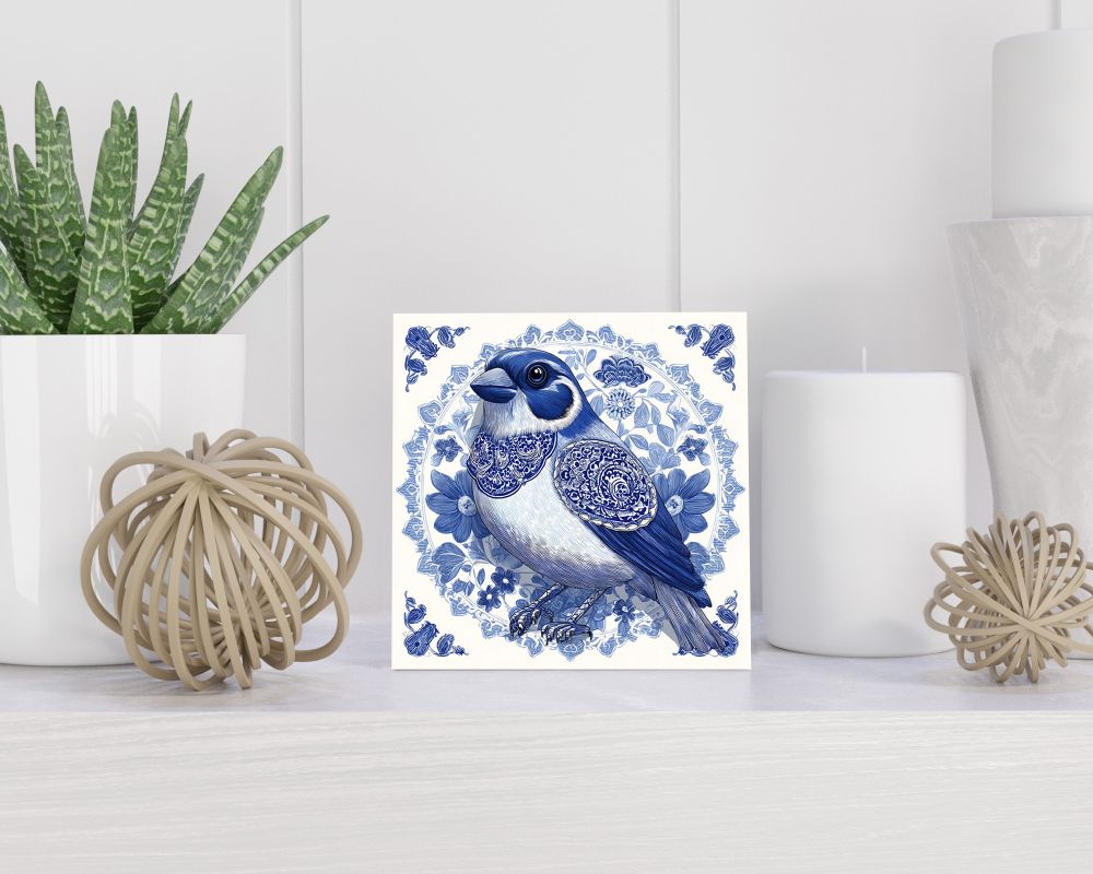 Tegel 15X15 Cm Met Delfts Blauw Cadeau Decoratie | Tegeltjes Met Tekst | Tegeltjes Met Spreuken | Collega | Oma | Opa | Pensioen | Mama | Papa | Vriend Tegel 15x15 cm Delfts blauw