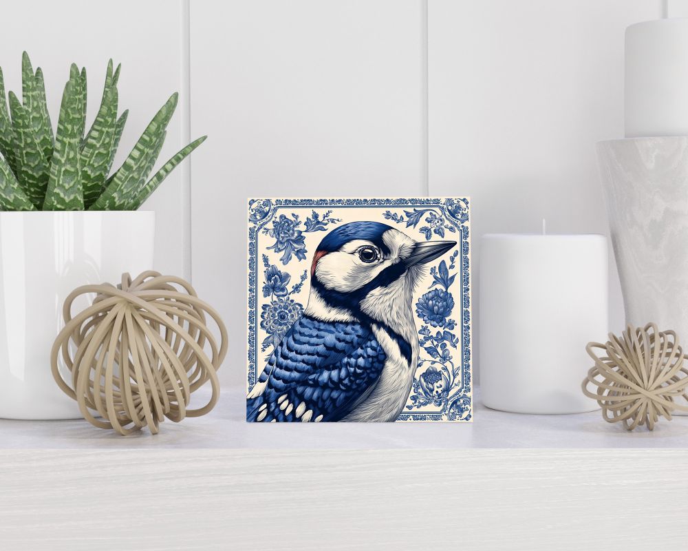 Tegel 15X15 Cm Met Delfts Blauw Cadeau Decoratie | Tegeltjes Met Tekst | Tegeltjes Met Spreuken | Collega | Oma | Opa | Pensioen | Mama | Papa | Vriend Tegel 15x15 cm Delfts blauw
