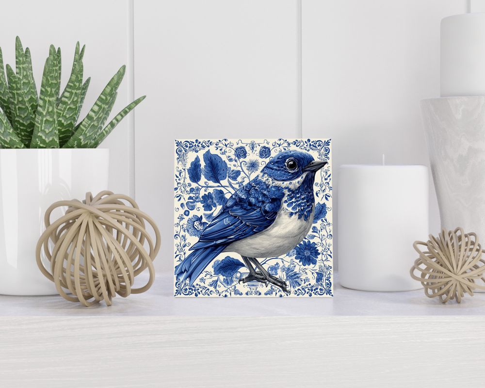 Tegel 15X15 Cm Met Delfts Blauw Cadeau Decoratie | Tegeltjes Met Tekst | Tegeltjes Met Spreuken | Collega | Oma | Opa | Pensioen | Mama | Papa | Vriend Tegel 15x15 cm Delfts blauw