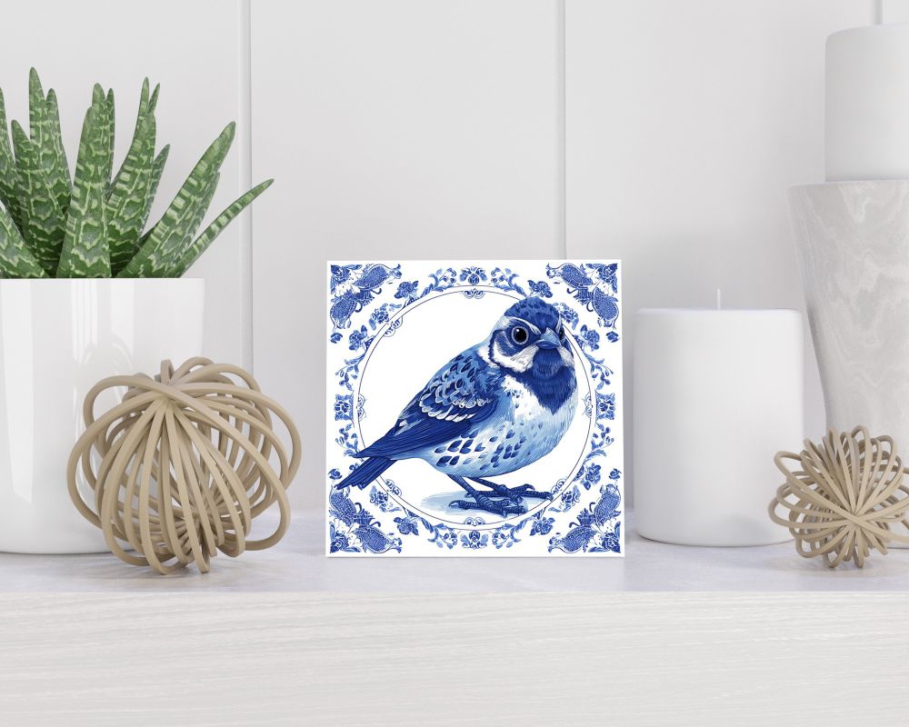Tegel 15X15 Cm Met Delfts Blauw Cadeau Decoratie | Tegeltjes Met Tekst | Tegeltjes Met Spreuken | Collega | Oma | Opa | Pensioen | Mama | Papa | Vriend Tegel 15x15 cm Delfts blauw