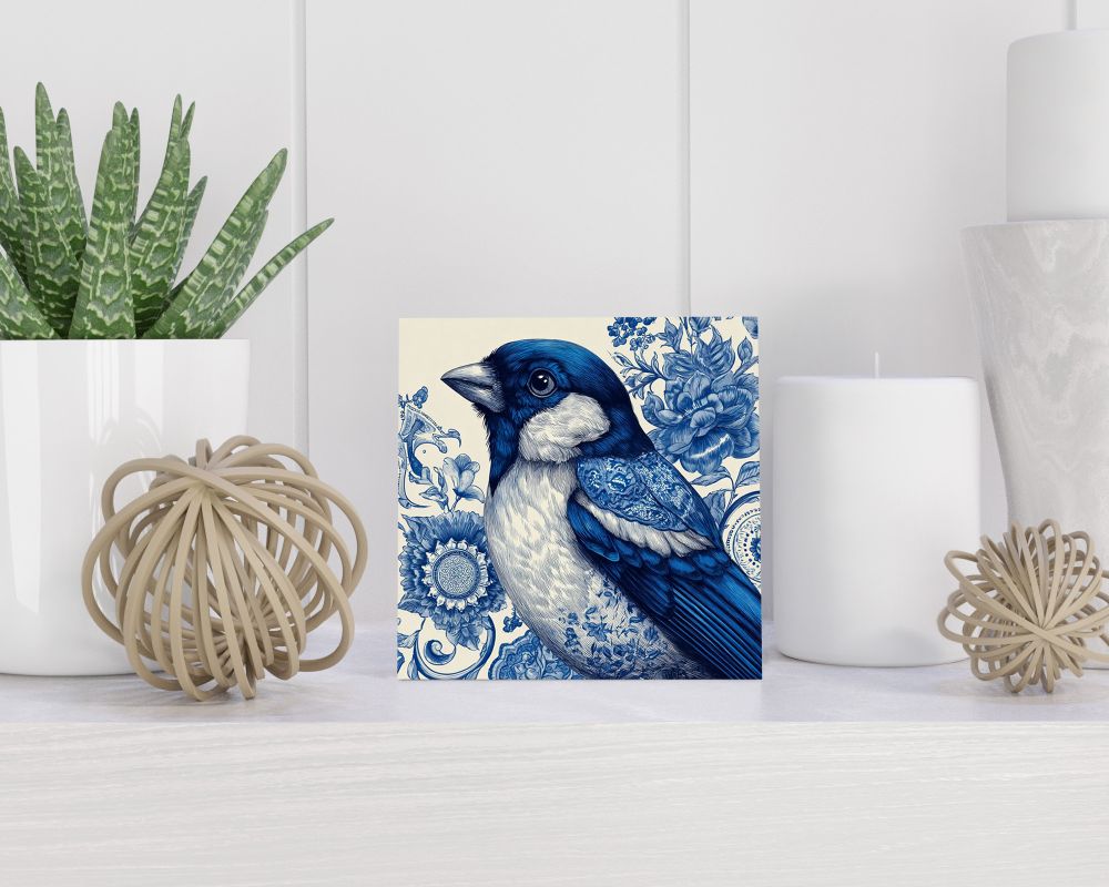 Tegel 15X15 Cm Met Delfts Blauw Cadeau Decoratie | Tegeltjes Met Tekst | Tegeltjes Met Spreuken | Collega | Oma | Opa | Pensioen | Mama | Papa | Vriend Tegel 15x15 cm Delfts blauw