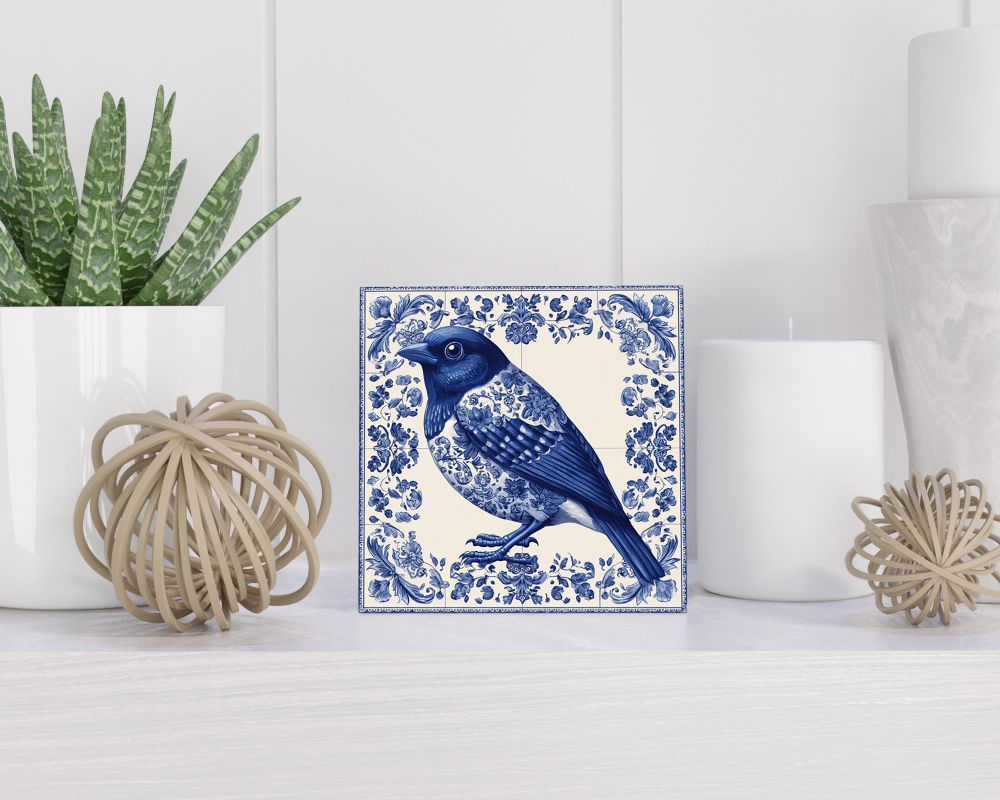 Tegel 15X15 Cm Met Delfts Blauw Cadeau Decoratie | Tegeltjes Met Tekst | Tegeltjes Met Spreuken | Collega | Oma | Opa | Pensioen | Mama | Papa | Vriend Tegel 15x15 cm Delfts blauw