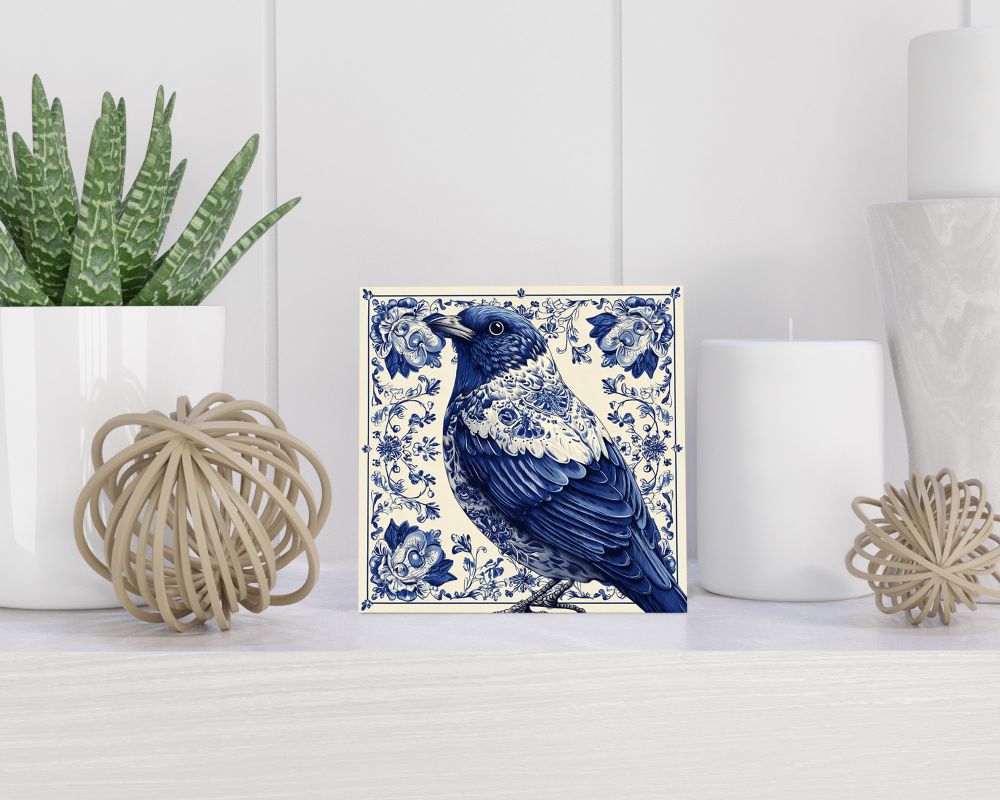 Tegel 15X15 Cm Met Delfts Blauw Cadeau Decoratie | Tegeltjes Met Tekst | Tegeltjes Met Spreuken | Collega | Oma | Opa | Pensioen | Mama | Papa | Vriend Tegel 15x15 cm Delfts blauw