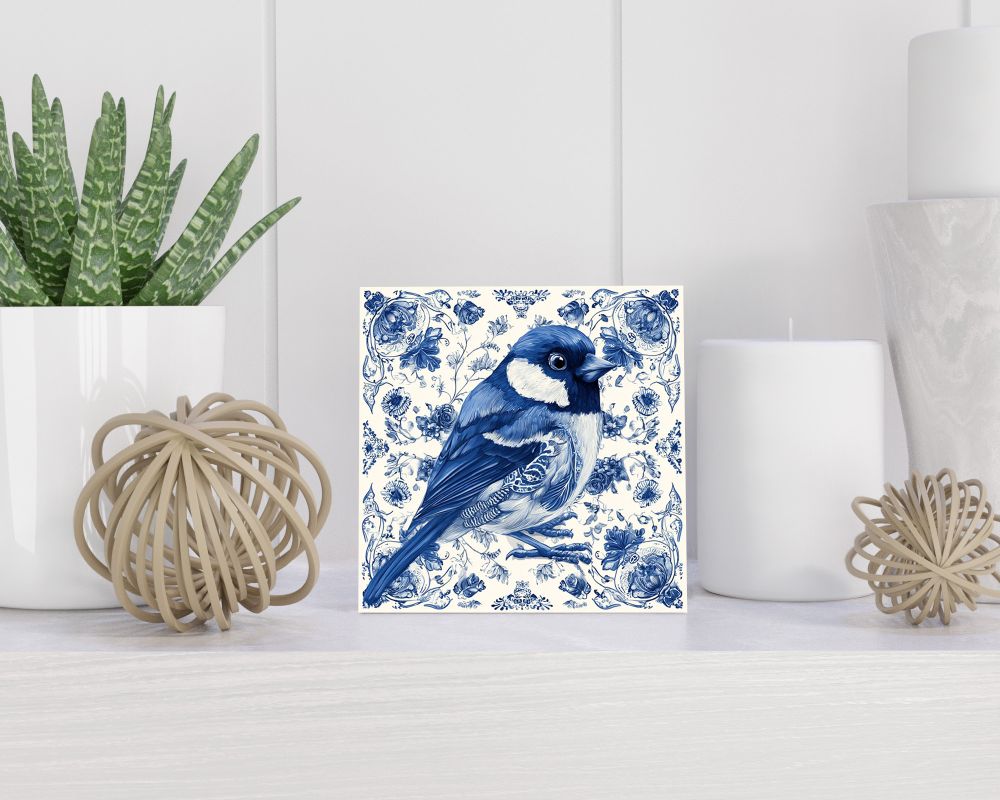 Tegel 15X15 Cm Met Delfts Blauw Cadeau Decoratie | Tegeltjes Met Tekst | Tegeltjes Met Spreuken | Collega | Oma | Opa | Pensioen | Mama | Papa | Vriend Tegel 15x15 cm Delfts blauw