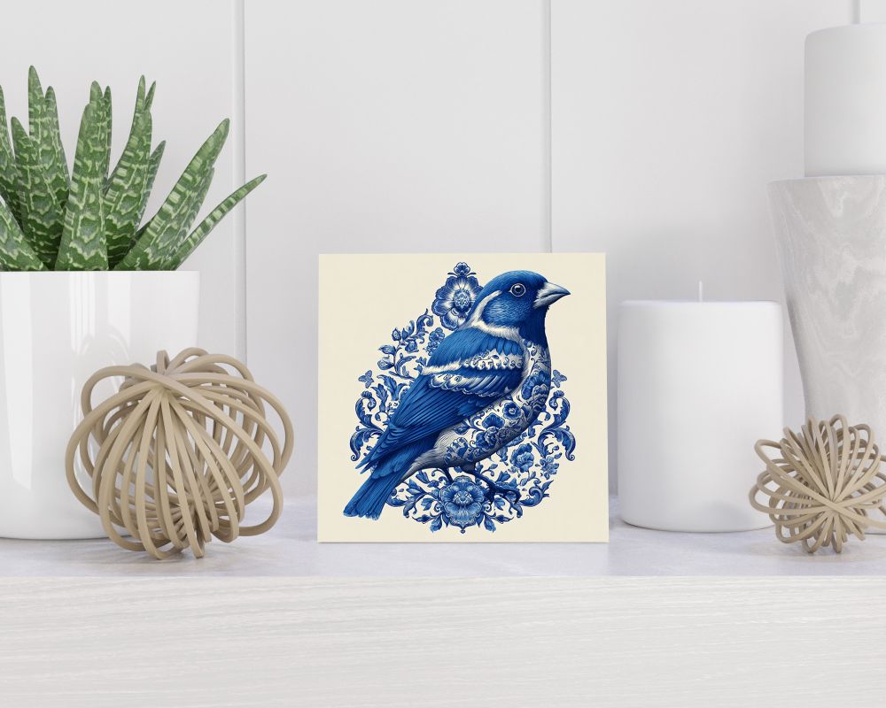 Tegel 15X15 Cm Met Delfts Blauw Cadeau Decoratie | Tegeltjes Met Tekst | Tegeltjes Met Spreuken | Collega | Oma | Opa | Pensioen | Mama | Papa | Vriend Tegel 15x15 cm Delfts blauw