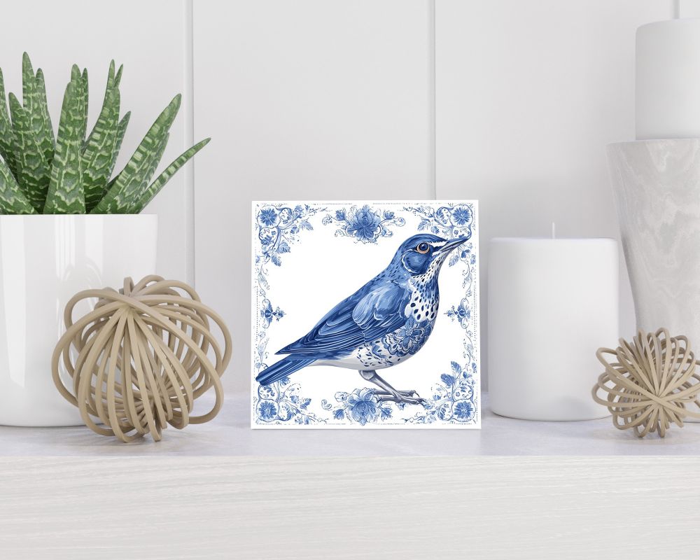 Tegel 15X15 Cm Met Delfts Blauw Cadeau Decoratie | Tegeltjes Met Tekst | Tegeltjes Met Spreuken | Collega | Oma | Opa | Pensioen | Mama | Papa | Vriend Tegel 15x15 cm Delfts blauw