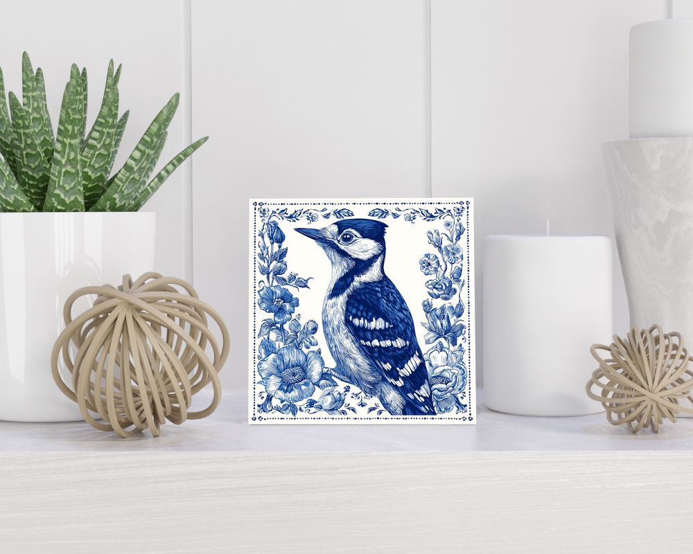 Tegel 15X15 Cm Met Delfts Blauw Cadeau Decoratie | Tegeltjes Met Tekst | Tegeltjes Met Spreuken | Collega | Oma | Opa | Pensioen | Mama | Papa | Vriend Tegel 15x15 cm Delfts blauw