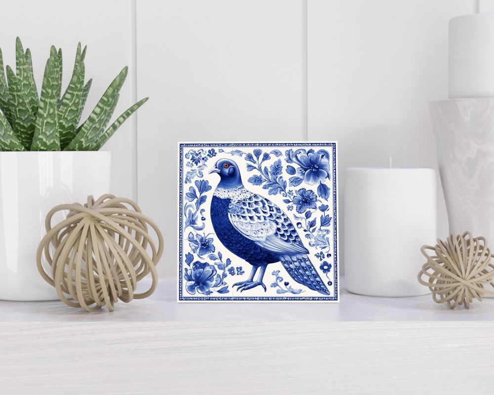 Tegel 15X15 Cm Met Delfts Blauw Cadeau Decoratie | Tegeltjes Met Tekst | Tegeltjes Met Spreuken | Collega | Oma | Opa | Pensioen | Mama | Papa | Vriend Tegel 15x15 cm Delfts blauw