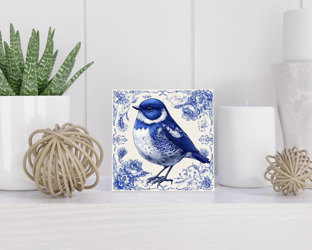 Tegel 15X15 Cm Met Delfts Blauw Cadeau Decoratie | Tegeltjes Met Tekst | Tegeltjes Met Spreuken | Collega | Oma | Opa | Pensioen | Mama | Papa | Vriend Tegel 15x15 cm Delfts blauw