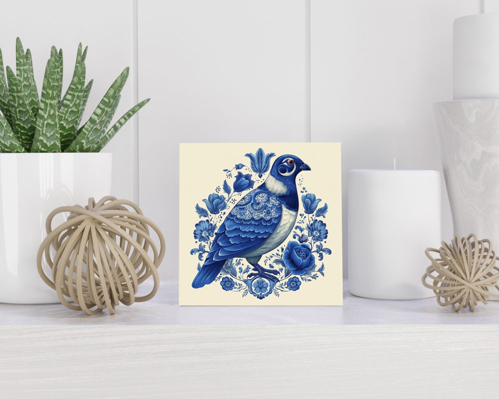 Tegel 15X15 Cm Met Delfts Blauw Cadeau Decoratie | Tegeltjes Met Tekst | Tegeltjes Met Spreuken | Collega | Oma | Opa | Pensioen | Mama | Papa | Vriend Tegel 15x15 cm Delfts blauw