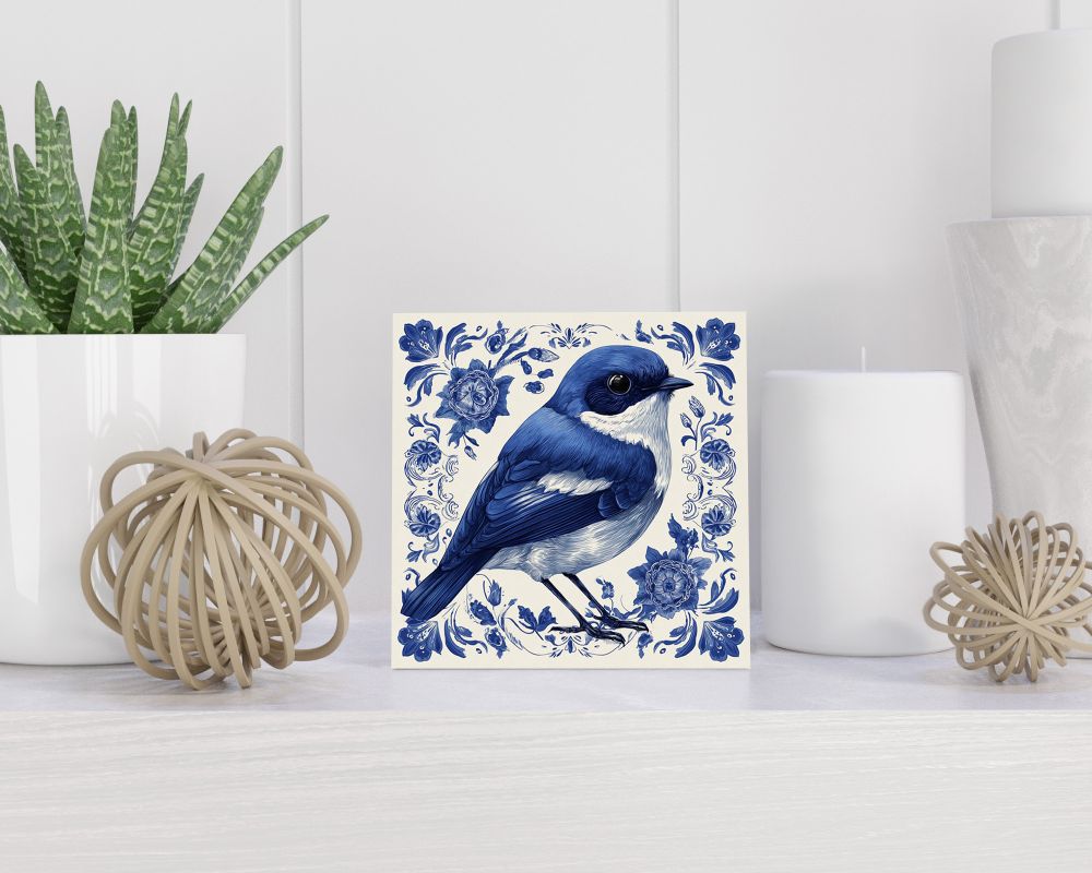 Tegel 15X15 Cm Met Delfts Blauw Cadeau Decoratie | Tegeltjes Met Tekst | Tegeltjes Met Spreuken | Collega | Oma | Opa | Pensioen | Mama | Papa | Vriend Tegel 15x15 cm Delfts blauw