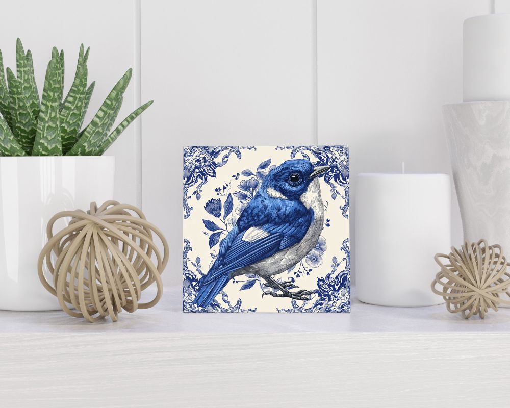 Tegel 15X15 Cm Met Delfts Blauw Cadeau Decoratie | Tegeltjes Met Tekst | Tegeltjes Met Spreuken | Collega | Oma | Opa | Pensioen | Mama | Papa | Vriend Tegel 15x15 cm Delfts blauw