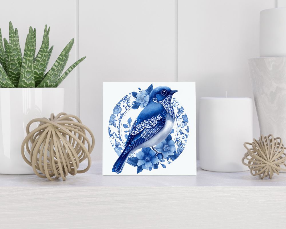 Tegel 15X15 Cm Met Delfts Blauw Cadeau Decoratie | Tegeltjes Met Tekst | Tegeltjes Met Spreuken | Collega | Oma | Opa | Pensioen | Mama | Papa | Vriend Tegel 15x15 cm Delfts blauw