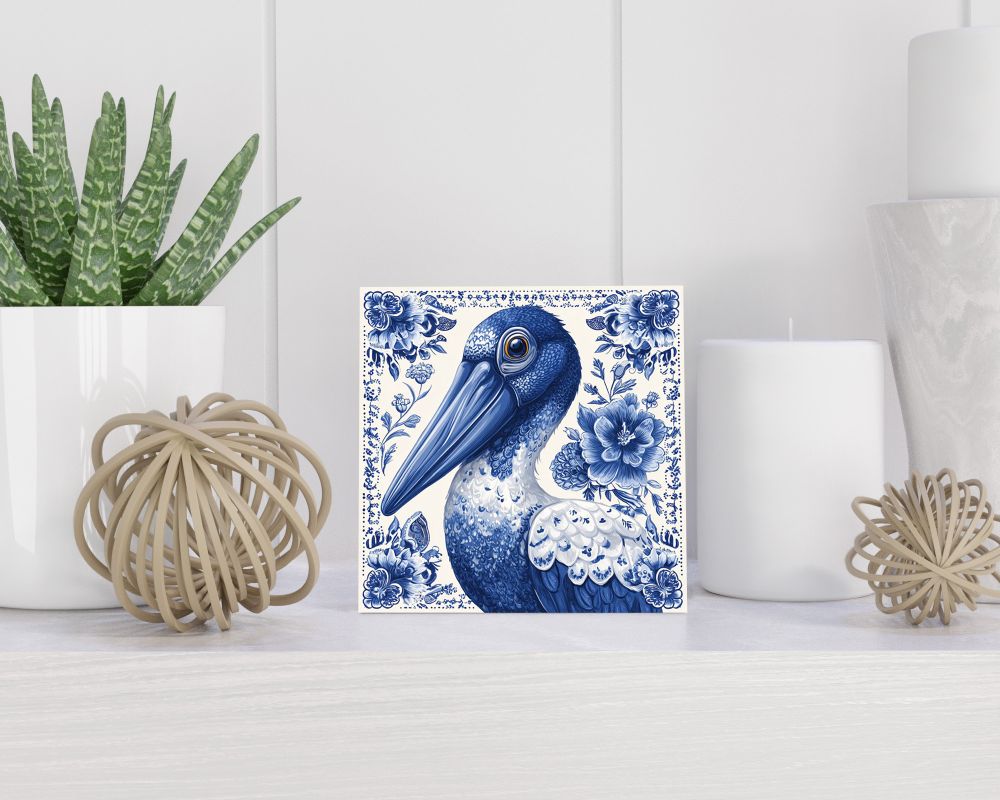 Tegel 15X15 Cm Met Delfts Blauw Cadeau Decoratie | Tegeltjes Met Tekst | Tegeltjes Met Spreuken | Collega | Oma | Opa | Pensioen | Mama | Papa | Vriend Tegel 15x15 cm Delfts blauw