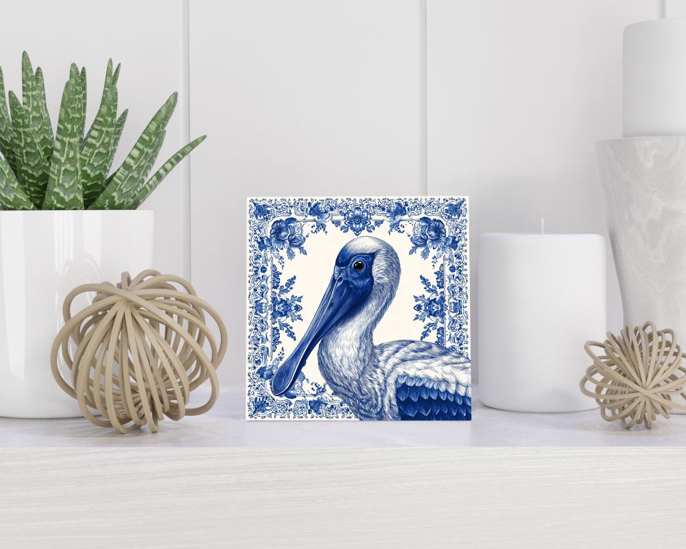 Tegel 15X15 Cm Met Delfts Blauw Cadeau Decoratie | Tegeltjes Met Tekst | Tegeltjes Met Spreuken | Collega | Oma | Opa | Pensioen | Mama | Papa | Vriend Tegel 15x15 cm Delfts blauw