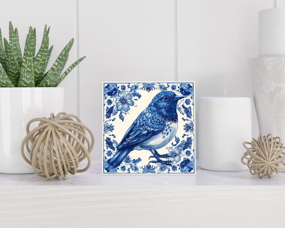 Tegel 15X15 Cm Met Delfts Blauw Cadeau Decoratie | Tegeltjes Met Tekst | Tegeltjes Met Spreuken | Collega | Oma | Opa | Pensioen | Mama | Papa | Vriend Tegel 15x15 cm Delfts blauw