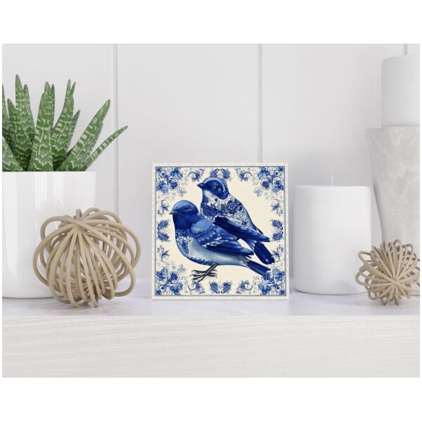 Tegel 15X15 Cm Met Delfts Blauw Cadeau Decoratie | Tegeltjes Met Tekst | Tegeltjes Met Spreuken | Collega | Oma | Opa | Pensioen | Mama | Papa | Vriend Tegel 15x15 cm Delfts blauw