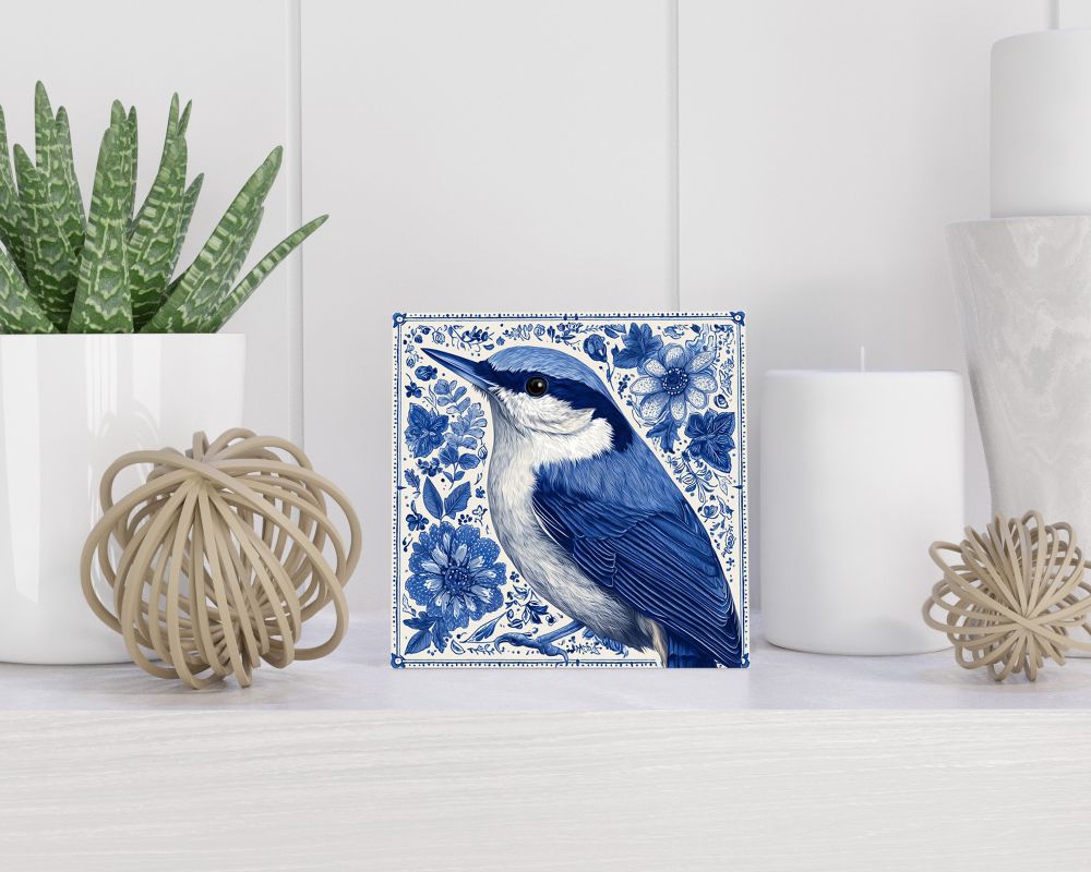 Tegel 15X15 Cm Met Delfts Blauw Cadeau Decoratie | Tegeltjes Met Tekst | Tegeltjes Met Spreuken | Collega | Oma | Opa | Pensioen | Mama | Papa | Vriend Tegel 15x15 cm Delfts blauw