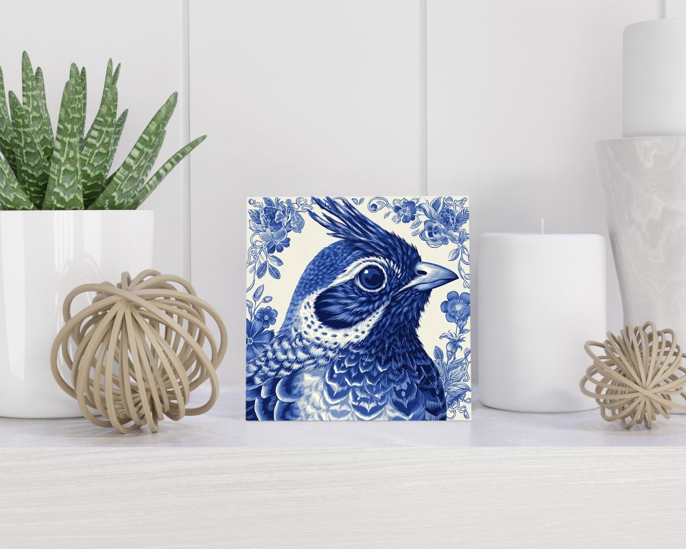 Tegel 15X15 Cm Met Delfts Blauw Cadeau Decoratie | Tegeltjes Met Tekst | Tegeltjes Met Spreuken | Collega | Oma | Opa | Pensioen | Mama | Papa | Vriend Tegel 15x15 cm Delfts blauw