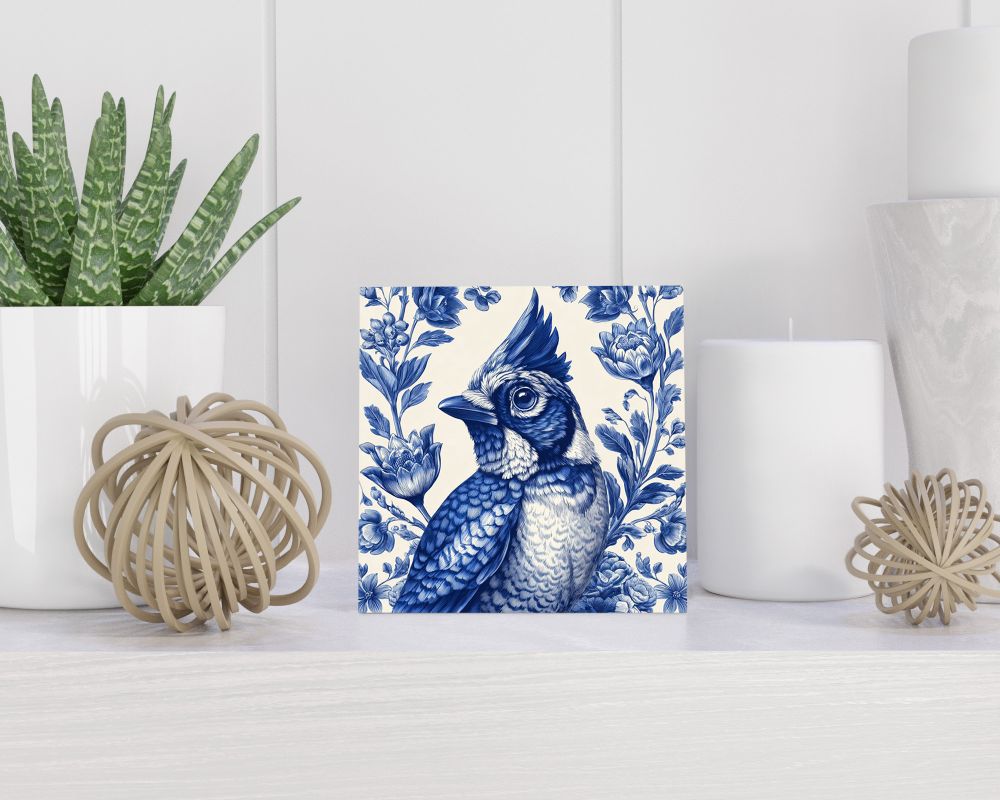 Tegel 15X15 Cm Met Delfts Blauw Cadeau Decoratie | Tegeltjes Met Tekst | Tegeltjes Met Spreuken | Collega | Oma | Opa | Pensioen | Mama | Papa | Vriend Tegel 15x15 cm Delfts blauw