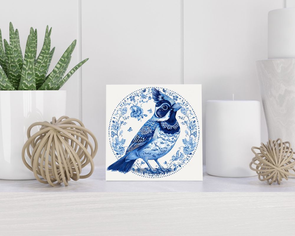 Tegel 15X15 Cm Met Delfts Blauw Cadeau Decoratie | Tegeltjes Met Tekst | Tegeltjes Met Spreuken | Collega | Oma | Opa | Pensioen | Mama | Papa | Vriend Tegel 15x15 cm Delfts blauw