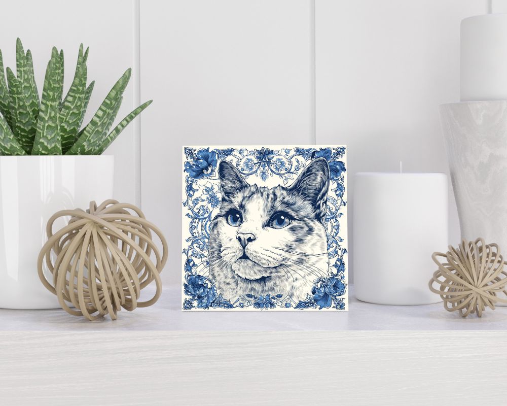 Tegel 15X15 Cm Met Delfts Blauw Cadeau Decoratie | Tegeltjes Met Tekst | Tegeltjes Met Spreuken | Collega | Oma | Opa | Pensioen | Mama | Papa | Vriend Tegel 15x15 cm Delfts blauw
