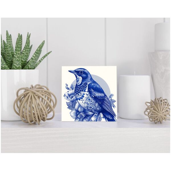 Tegel 15X15 Cm Met Delfts Blauw Cadeau Decoratie | Tegeltjes Met Tekst | Tegeltjes Met Spreuken | Collega | Oma | Opa | Pensioen | Mama | Papa | Vriend Tegel 15x15 cm Delfts blauw