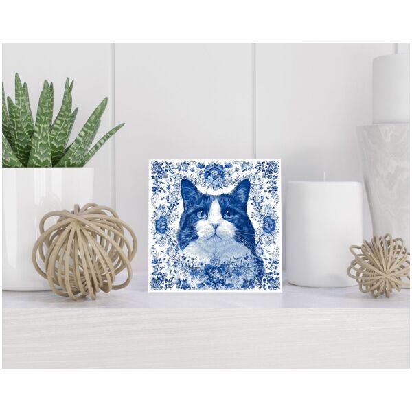 Tegel 15X15 Cm Met Delfts Blauw Cadeau Decoratie | Tegeltjes Met Tekst | Tegeltjes Met Spreuken | Collega | Oma | Opa | Pensioen | Mama | Papa | Vriend Tegel 15x15 cm Delfts blauw