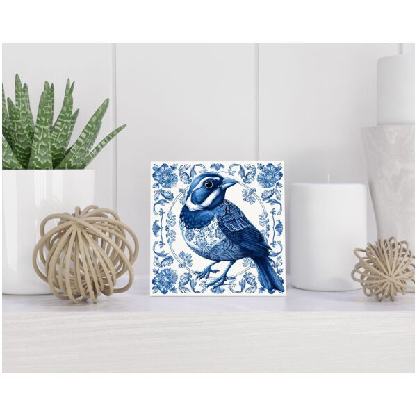 Tegel 15X15 Cm Met Delfts Blauw Cadeau Decoratie | Tegeltjes Met Tekst | Tegeltjes Met Spreuken | Collega | Oma | Opa | Pensioen | Mama | Papa | Vriend Tegel 15x15 cm Delfts blauw