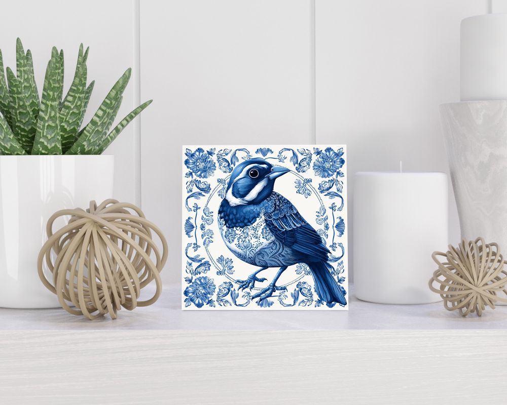 Tegel 15X15 Cm Met Delfts Blauw Cadeau Decoratie | Tegeltjes Met Tekst | Tegeltjes Met Spreuken | Collega | Oma | Opa | Pensioen | Mama | Papa | Vriend Tegel 15x15 cm Delfts blauw