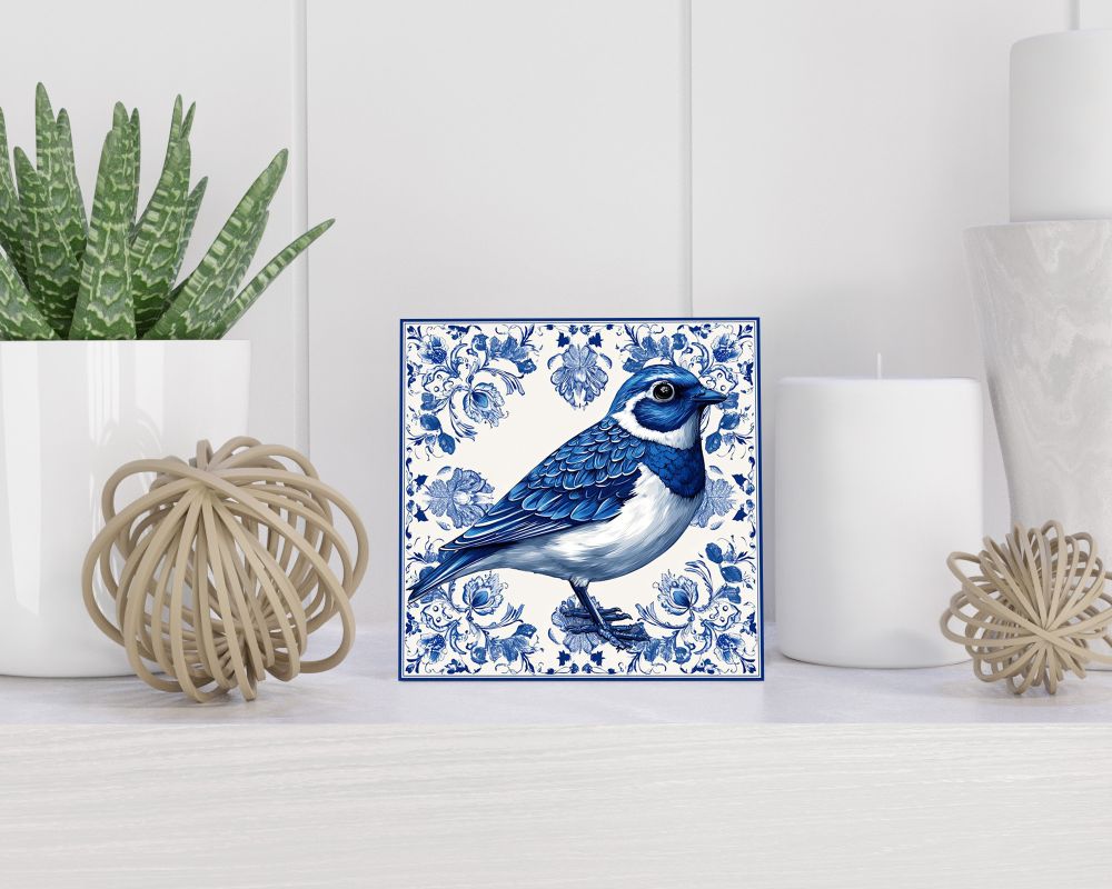 Tegel 15X15 Cm Met Delfts Blauw Cadeau Decoratie | Tegeltjes Met Tekst | Tegeltjes Met Spreuken | Collega | Oma | Opa | Pensioen | Mama | Papa | Vriend Tegel 15x15 cm Delfts blauw