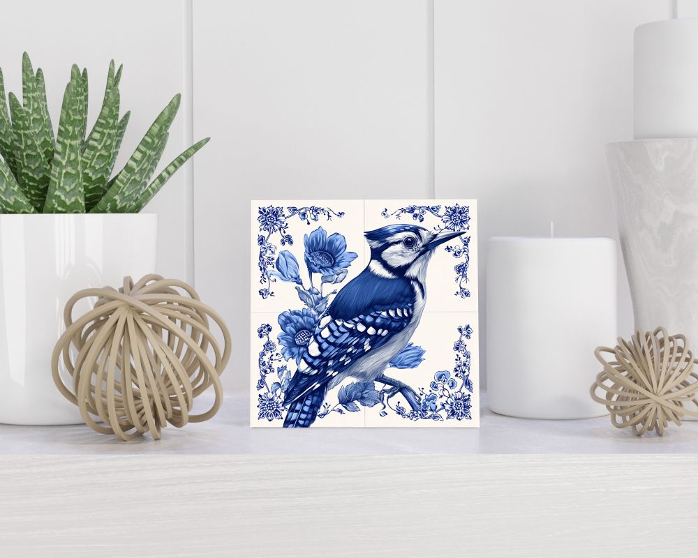 Tegel 15X15 Cm Met Delfts Blauw Cadeau Decoratie | Tegeltjes Met Tekst | Tegeltjes Met Spreuken | Collega | Oma | Opa | Pensioen | Mama | Papa | Vriend Tegel 15x15 cm Delfts blauw