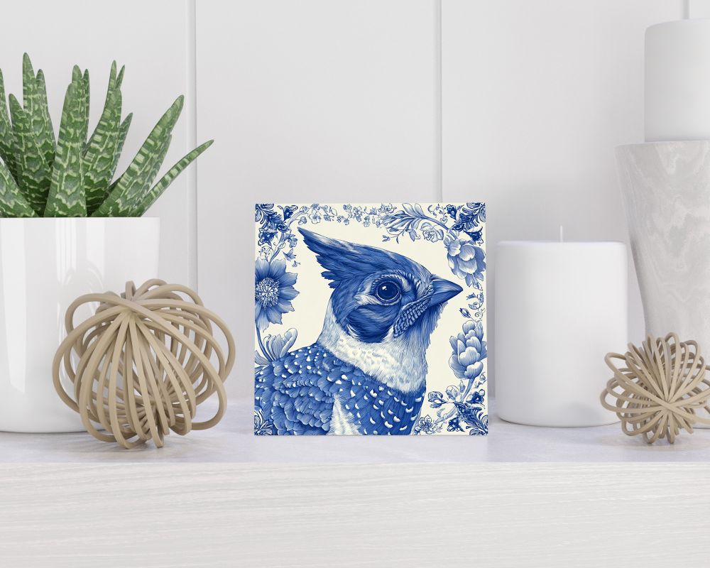 Tegel 15X15 Cm Met Delfts Blauw Cadeau Decoratie | Tegeltjes Met Tekst | Tegeltjes Met Spreuken | Collega | Oma | Opa | Pensioen | Mama | Papa | Vriend Tegel 15x15 cm Delfts blauw