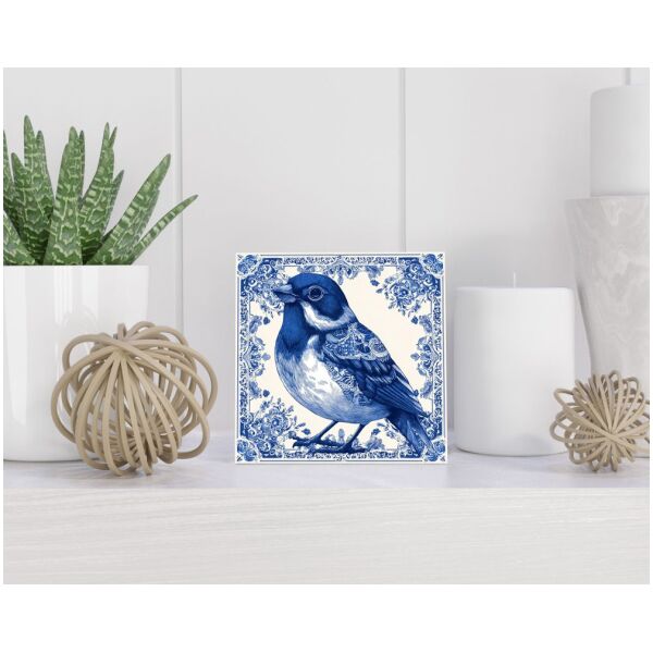 Tegel 15X15 Cm Met Delfts Blauw Cadeau Decoratie | Tegeltjes Met Tekst | Tegeltjes Met Spreuken | Collega | Oma | Opa | Pensioen | Mama | Papa | Vriend Tegel 15x15 cm Delfts blauw