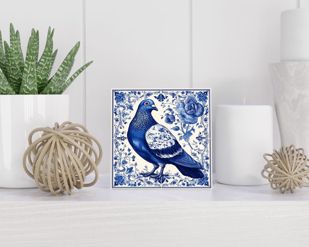 Tegel 15X15 Cm Met Delfts Blauw Cadeau Decoratie | Tegeltjes Met Tekst | Tegeltjes Met Spreuken | Collega | Oma | Opa | Pensioen | Mama | Papa | Vriend Tegel 15x15 cm Delfts blauw