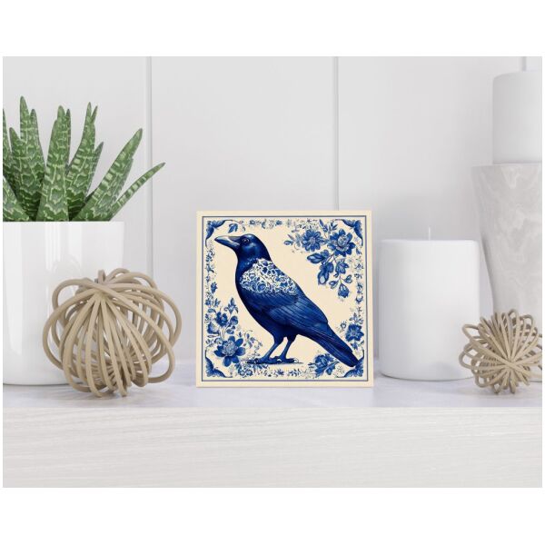 Tegel 15X15 Cm Met Delfts Blauw Cadeau Decoratie | Tegeltjes Met Tekst | Tegeltjes Met Spreuken | Collega | Oma | Opa | Pensioen | Mama | Papa | Vriend Tegel 15x15 cm Delfts blauw