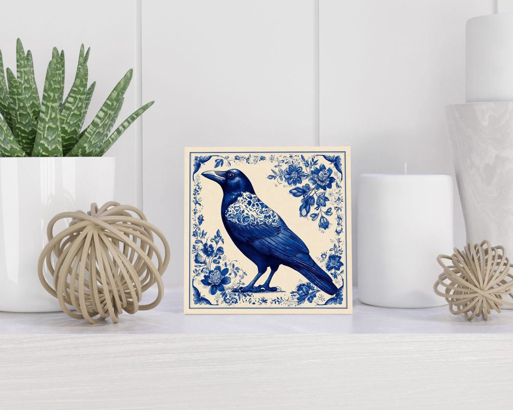 Tegel 15X15 Cm Met Delfts Blauw Cadeau Decoratie | Tegeltjes Met Tekst | Tegeltjes Met Spreuken | Collega | Oma | Opa | Pensioen | Mama | Papa | Vriend Tegel 15x15 cm Delfts blauw