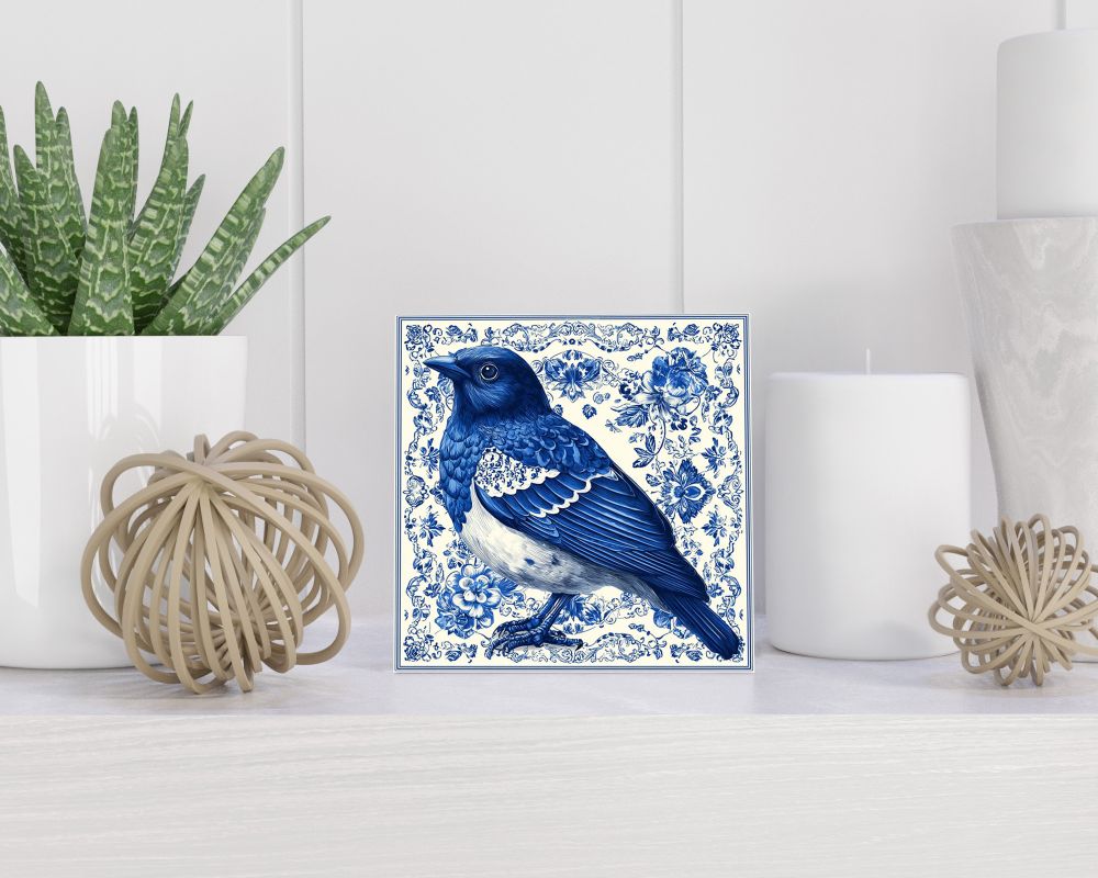 Tegel 15X15 Cm Met Delfts Blauw Cadeau Decoratie | Tegeltjes Met Tekst | Tegeltjes Met Spreuken | Collega | Oma | Opa | Pensioen | Mama | Papa | Vriend Tegel 15x15 cm Delfts blauw