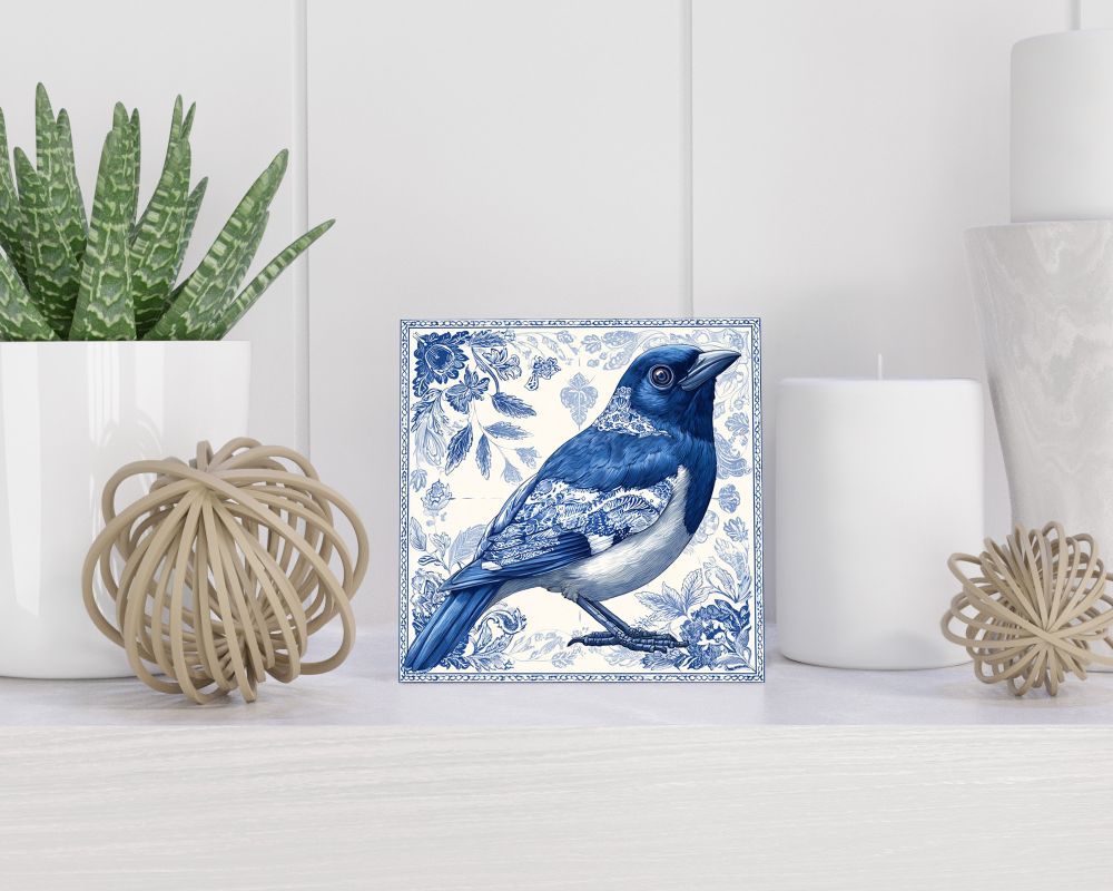 Tegel 15X15 Cm Met Delfts Blauw Cadeau Decoratie | Tegeltjes Met Tekst | Tegeltjes Met Spreuken | Collega | Oma | Opa | Pensioen | Mama | Papa | Vriend Tegel 15x15 cm Delfts blauw