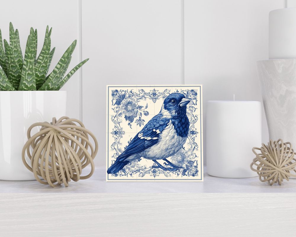 Tegel 15X15 Cm Met Delfts Blauw Cadeau Decoratie | Tegeltjes Met Tekst | Tegeltjes Met Spreuken | Collega | Oma | Opa | Pensioen | Mama | Papa | Vriend Tegel 15x15 cm Delfts blauw